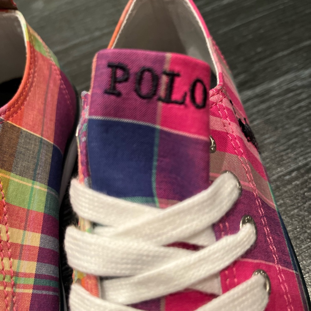 Polo Ralph Lauren Harbour Low pink Shoes Sneakers new GS Youth Girls Size 3 - Picture 4 of 13